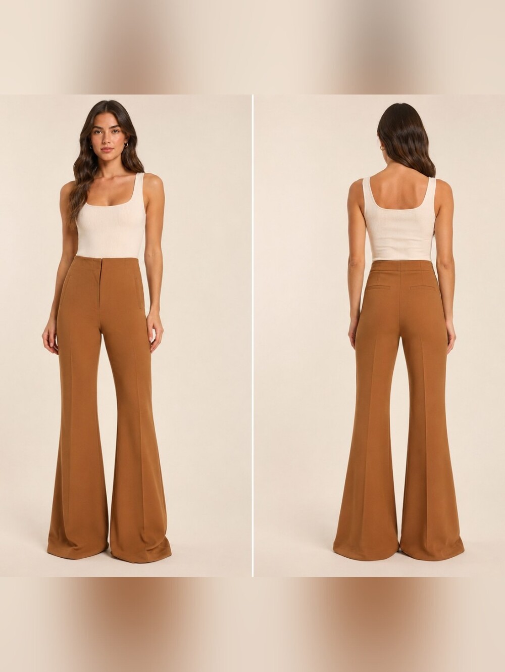 Veronica Beard cognac Flare  Pants Sz 12